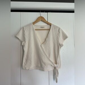 Madewell Cream Wrap Top